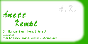 anett kempl business card